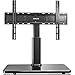 Swivel Universal TV Stand for 32-75 inch TVs with Tilt Down/Up, 8 Levels Height Adjustable Table Top TV Mount Stand with Stable Heavy Duty Tempered Glass Base, MAX VESA 600x400 mm, up to 99lbs, Black