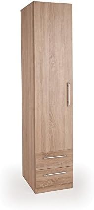 Connect Holborn 1 Door Wardrobe with 2 Drawers - Oak