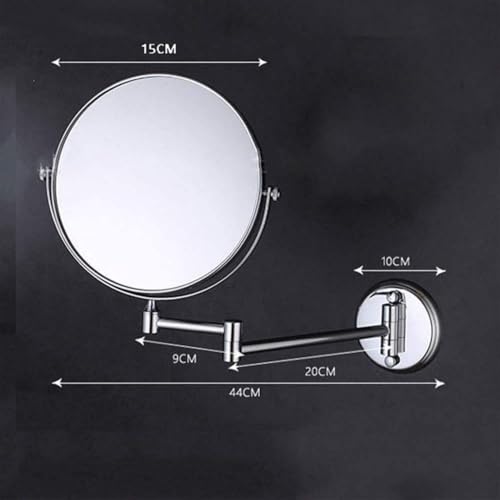Image of 360 Shaving Mirror Chrome Finish & 3X Magnification Mirror for Makeup with Wall Mount Bracket Shaving & Swivel Dual Side Round Mirror for Bathroom & Vanity