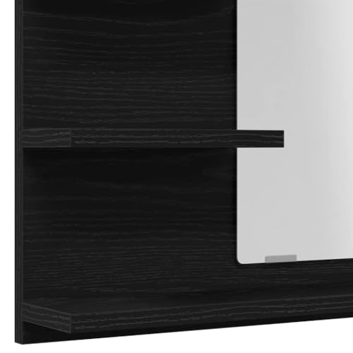 vidaXL Badspiegel Schwarz Eichen-Optik 60x10,5x45 cm Holzwerkstoff – Ansicht 5