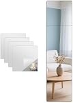 Miroir mural anti-éclaboussures pleine longueur, Stick sur petits miroirs pour décoration murale, Tuiles miroir acylique 4PCS 10.x10. Miroir pour enfants, Miroirs en plastique pour la chambre à coucher