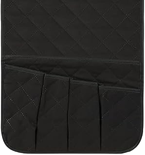 Qchomee Sofa Armrest Caddy Organizer Storage Armrest Chair Desk Sofa Organiser Non-slip TV Remote Control Handset Holder Couch Pocket Organizer for Phone Magazine Books Glasses Drinker Snack (Black)