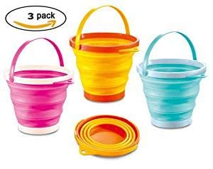 Top Race Pieghevole Silicone Richiudibile Secchio Spiaggia Multiuso 2 Litri
