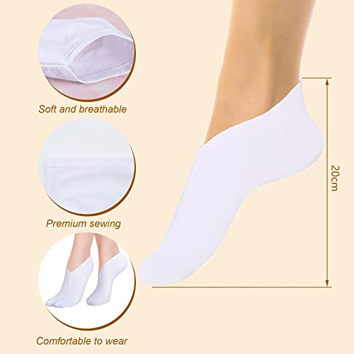 Scettar 7 Paar Feuchtigkeitsspendende Socken, Anti-Rutsch Fuß Spa Gel Socken Fußpflege Baumwollsocken für Frauen Männer Fußpflege für Hornhaut Entfernen, Trockene Rissige Füße (7 Weiß)
