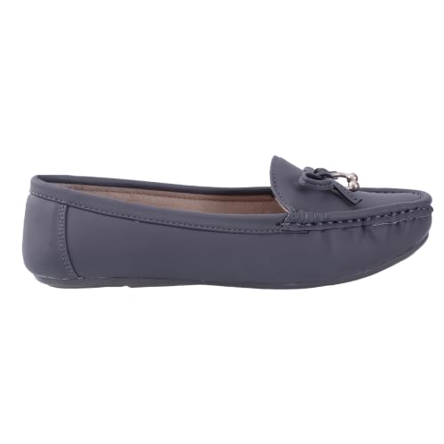 Image of CatBird Women's Slip-On Loafers | Cushioned Comfort Flats with Bow & Metal Detail | Lightweight Office & Casual Shoes | Anti-Slip Sole
