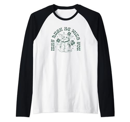 T-shirt Grogu Star Wars Saint-Patrick May Luck Be With You Raglan Homme Femme