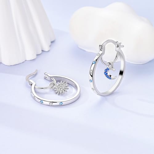 Parmuz 925 Sterling Silver Earrings Big Large Hoops for Women Ladies Lightweight Twisted Hoop Earrings With Cubic Zirconia Hypoallergenic Jewelry for Her2