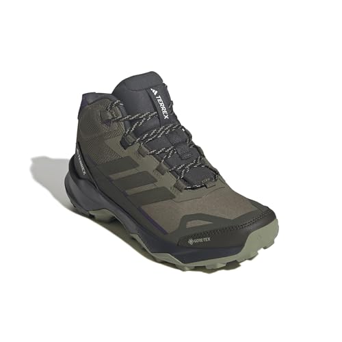 adidas Damen Terrex Skychaser Ax5 Mid Gore-Tex Hiking Shoes, Olive Strata/Night Cargo/Aurora Plum, 36 2/3 EU – Ansicht 3