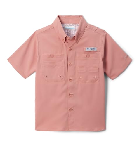 Columbia Boys PFG Tamiami Short Sleeve Shirt, Sandalwood Pink, Large