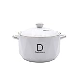 Keramik-Suppenschüsseln mit Deckel, 2 Quart Antihaft-Keramik-Terrine, hitzehaltende Keramik-Schüsseln, mikrowellengeeignete Suppenschüssel mit Deckel-Sets (weiß)