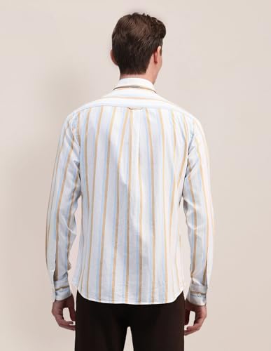 Image of U.S. Polo Assn. Men's Cotton Regular Fit US Polo Ass. Checked Button Down Long Sleeve Casual Regular 1621 Casual Shirts (UDSHT1439)