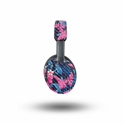 Image of MightySkins Carbon Fiber Skin Compatible with Bose QuietComfort Ultra - Contrast Hibiscus | Protective, Durable Textured Carbon Fiber Finish | Easy to Apply