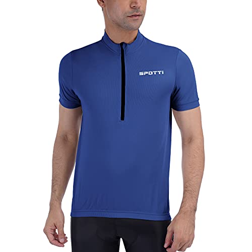 Spotti Men’s Cycling Bike Jersey Short Sleeve with 3 Rear Pockets