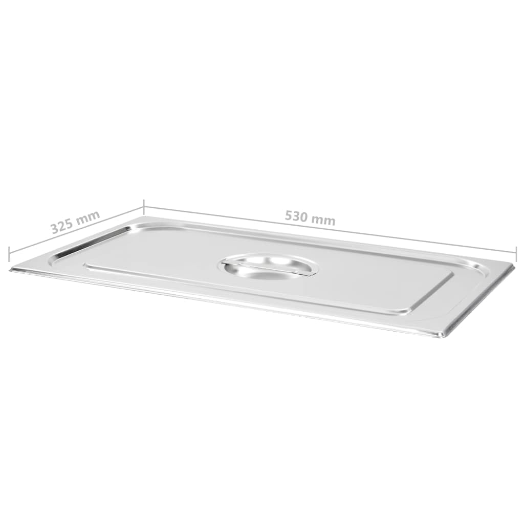 Coperchi per contenitori GN 1/1 in acciaio inox, 2 pezzi, copertura adatta per contenitori da buffet e contenitori scaldavivande per catering, gastronomia, ristorante e mensa