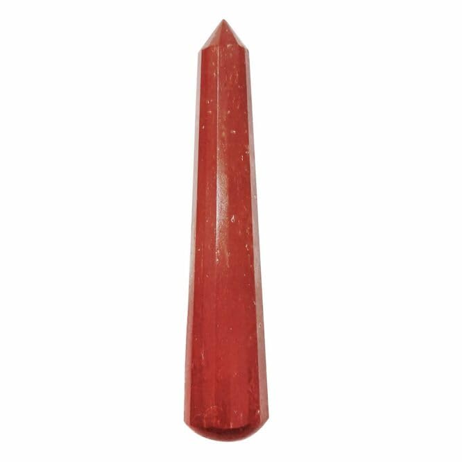 Image of Red Jasper Crystal Wand (100-150g) Natural Polished Healing Stone for Reiki, Meditation, Chakra Balancing, Energy Healing, Aura Cleansing, Massage Therapy, Feng Shui Decor & Spiritual Gift