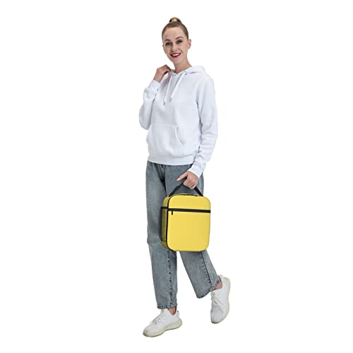 Biondbong Yellow Lunch Box For Women Men Insulated Reusable Portable Lunch Bag Cooler Thermal Leakproof Tote Lunchbox For Adults Office Work Picnic Travel #TOP6