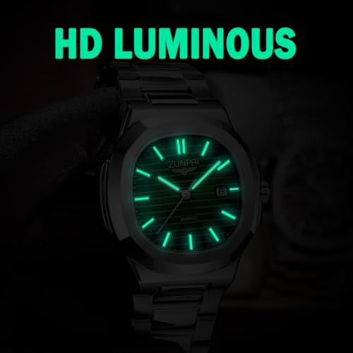 Image of ZUNPAI Watches for Men Business Dress Quartz Wristwatch Male Classic Watch Stainless Steel Strap Analog Waterproof with Luminous Calendar