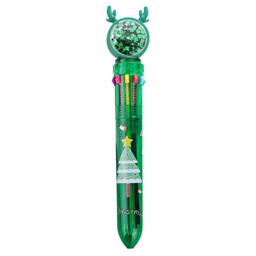 10 colores de bolígrafos con motivos navideños, coloridos, retráctiles, bolígrafos de presión, bonitos, multifuncionales, marcadores, lápices, cumpleaños, artículos de papelería, regalos para niños