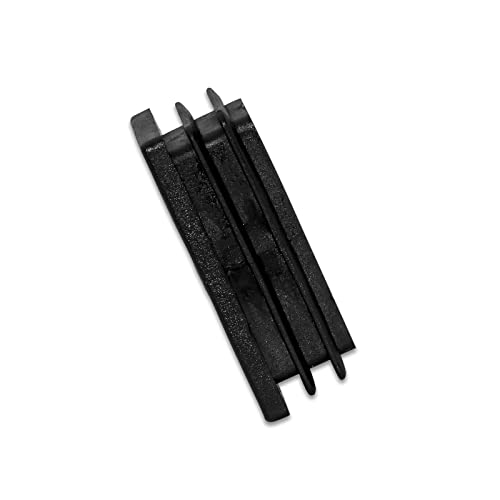 Image of Flyshop Black M8 Threaded Plastic Plugs Rectangle Tube End Caps Tubing Plugs Inserts Furniture Glider 25 mm x 50 mm 4 Pcs