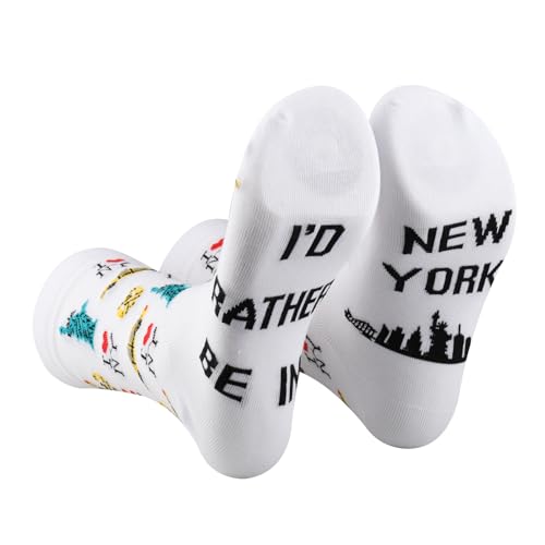 PXTIDY 2 Pairs New York City Sock Nyc Souvenir Gift New York Girl Trip Gift i Love New York Socks...