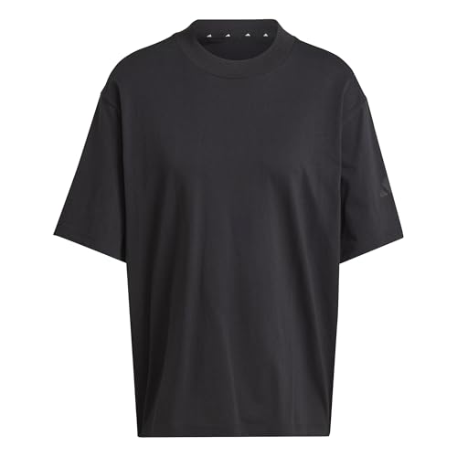 adidas Mujer Essentials Contemporary Logo Boyfriend T-Shirt, Black, M