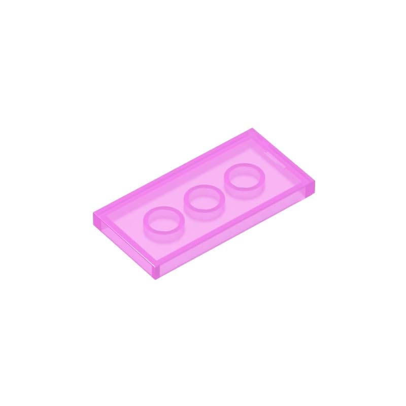 XYEIUGO Gobricks 87079 Foundation Plate Tile 2x4 with Groove 50 Pieces GDS-614 Building Blocks Color:Trans Dark Pink