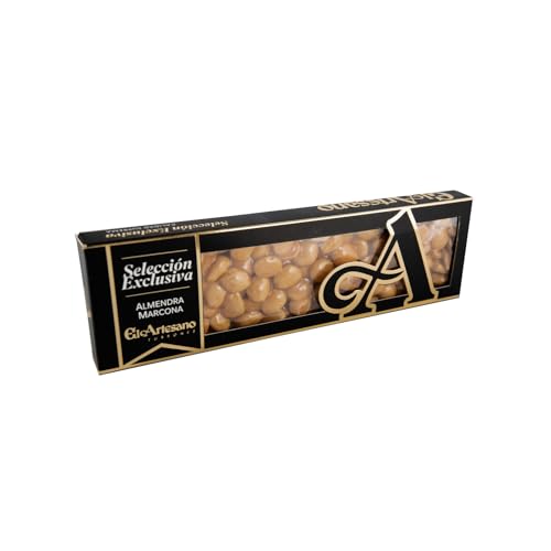 El Artesano - Turrón Cristal 62% Almendra Marcona, Turrón Moldeado a Mano, Textura Fina y Sabor Intenso, Delicia Artesanal para Paladares Exquisitos, Perfecto para Regalar
