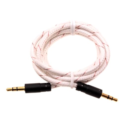 Cable Auxiliar 3.5mm Trenzado Blanco 1 metro miniatura 1