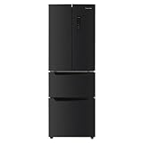 Russell Hobbs 320L French Door Fridge Freezer in Black Steel, Total No Frost, Automatic Defrost, Super Freeze Function, LED Display, and Adjustable feet, 186H x 60W x 69D cm, RH186FDFF602E1BS