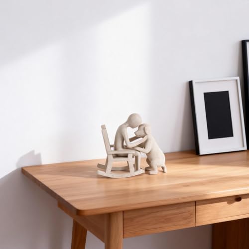 Estatua decorativa perro y hombre en resina para hogar miniatura 6