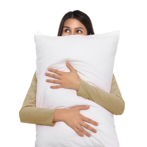 Image of Layers 100% Cotton White Pillow Covers | Soft Breathable Pillowcases - Set of 2 | Standard Size, Durable & Easy Care | Verona Collection