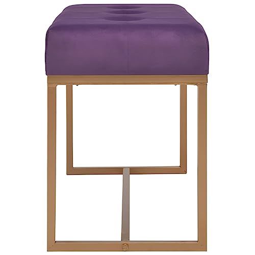 Banc en velours violet 80 cm : la solution pour petits couloirs - 5