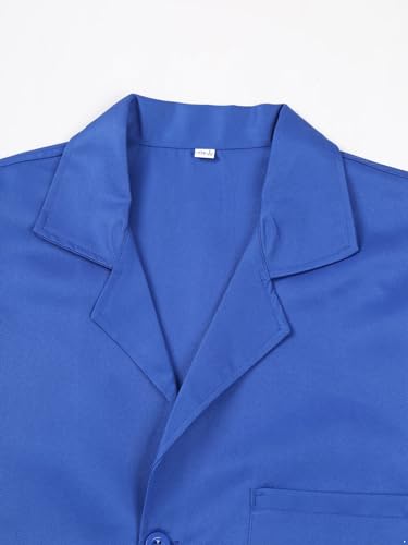 Image of CHICTRY Unisex Resistant Work Coat Lapel V Neck Long Sleeve Front Button Dustproof Jacket Lab Coat
