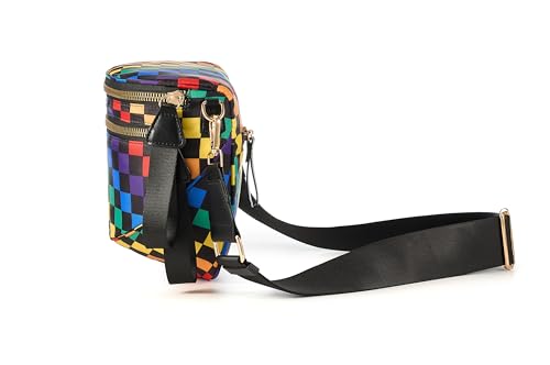 Image of FEIBOON Spacious Checkered Nylon Crossbody Bag Bum Bag Handbags Wallets for Women