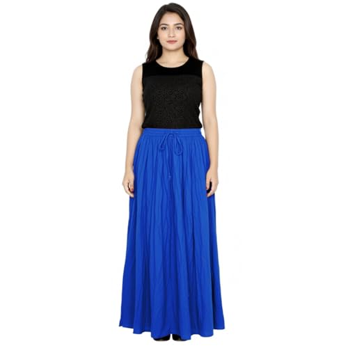Image of Sttoffa Women Solid Color Maxi Plain Cotton Full Length White Skirt 40 inch Long Cotton Long Skirt