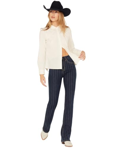 Rock & Roll Cowgirl High Rise Jacquard Striped Boot Cut Jean