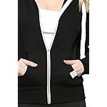 Urban-Look-Womens-Active-Long-Sleeve-Fleece-Zip-Up-Hoodie-Medium-B1-SolidBlack