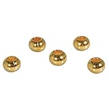 Rayher 2290606 Metall- Perle, 8mm ø, Großloch 3mm ø, SB-Btl 5Stück, go