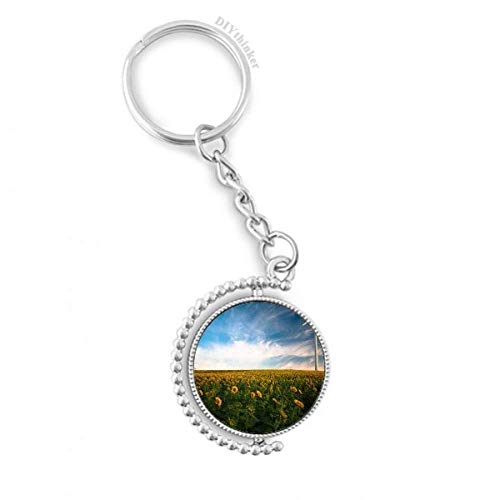 Porte-clé rotatif anti-nœud avec motif tournesols colorés
