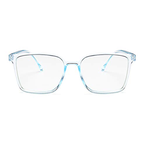 Azoxus Blue Light Blocking Glasses Women Clear Plastic Frame Non Prescription Eyeglasses Square, Blue, 53MM