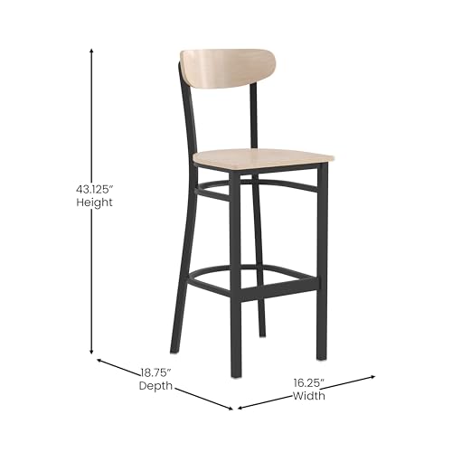 Image of Flash Furniture Commercial Grade Steel Barstool, Natural