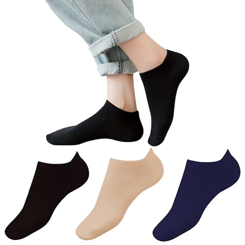 Image of Yuneek Women's Ankle Length Low Cut Cotton Socks Pack Of 3