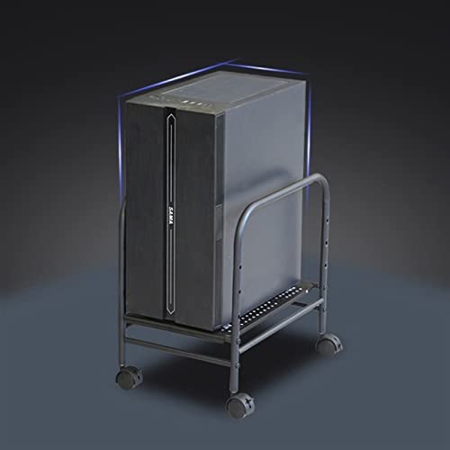 Soporte para CPU de torre para PC, soporte ajustable para carcasa de escritorio, carrito móvil con ruedas con bloqueo de 360° para oficina y hogar (Negro) miniatura 6