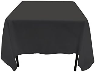 GEFEII Kitchen 70 inch Square Tablecloth Solid Polyester Black Tablecloths for Wedding Party Restaurant Banquet Dining Buffet Table Picnic Decorations (Square-70x70 inch, Black)