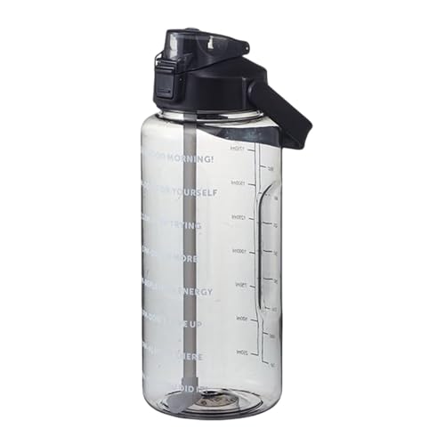 Generisch Botella de agua para correr, botellas de agua para la escuela, botella de agua a prueba de fugas de 2 litros para fitness, taza de agua deportiva portátil con marcadores de tiempo para