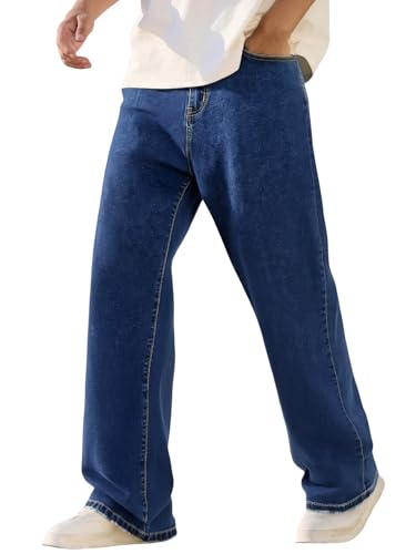 Men's Baggy Jeans Wide Leg - Y2K Vintage Hip Hop Skater Denim Pants, Casual Loose Fit Streetwear