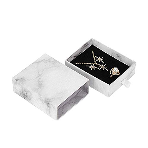 Preisvergleich Produktbild KUOZEN Kraftpapierboxen Halskette Geschenkbox Flanell Armband Box Quadratische Schmuckschatulle Hübsche Aufbewahrungsboxen Ringkasten zum Herausziehen Pendant Box