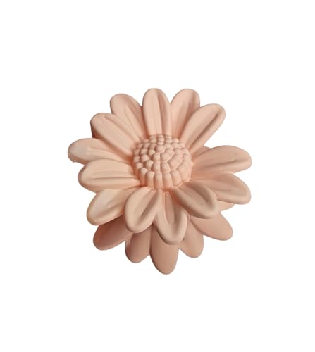 Image of inchPastel Peach Daisy Flower Hair Claw Clip for Women - Matte Finish Floral Hair Accessory inch