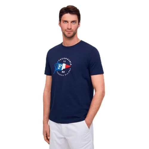 T-shirt Façonnable 2XL court imprimé drapeau mode homme grande taille