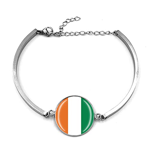 Cote d'Ivoire Armband Edelstahl Flagge Souvenir Armband für Damen und Herren besonderes Geschenk